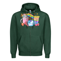 Unicorn Coffee Cup With Star Bbs Zipper Hoodie | Teevron