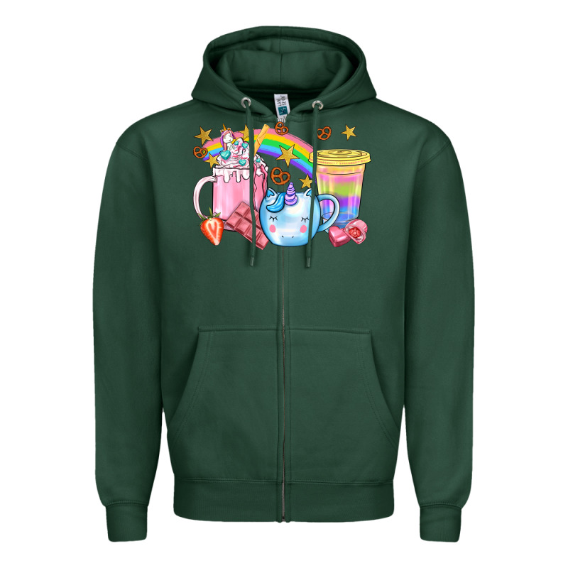 Unicorn Coffee Cup With Star Bbs Zipper Hoodie by BundleAndBundleShop | Teevron