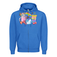 True Royal Unicorn Coffee Cup With Star Bbs Zipper Hoodie - BundleAndBundleShop