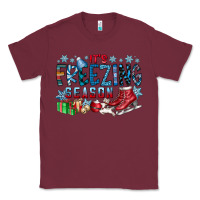 Burgundy It's Freezing Season Classic Tee - CowhideDigitalArt