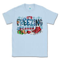 Dusty Blue It's Freezing Season Classic Tee - CowhideDigitalArt