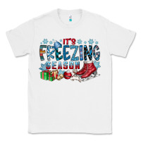White It's Freezing Season Classic Tee - CowhideDigitalArt