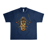 Navy Acrocinus Beetle Illustrations Urban Heavy Tee - LillyAllenDesigns
