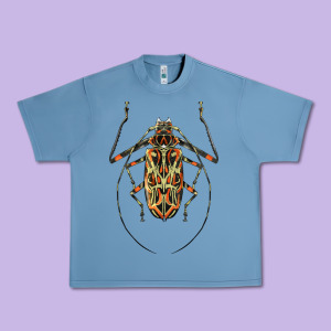 Acrocinus Beetle Illustrations Urban Heavy Tee Designed By Lillyallendesigns