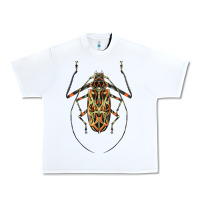 White Acrocinus Beetle Illustrations Urban Heavy Tee - LillyAllenDesigns