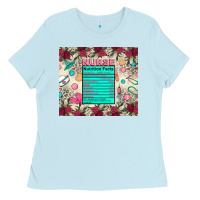 Baby Blue nurse nutrition facts Ladies Tee - Zillion Design Studio