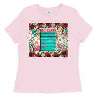 Bubblegum Pink nurse nutrition facts Ladies Tee - Zillion Design Studio