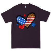 Plum American flag heart leopard Premium Tee - Neo Western