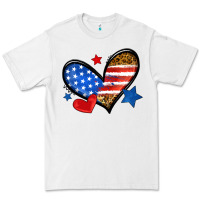 White American flag heart leopard Premium Tee - Neo Western