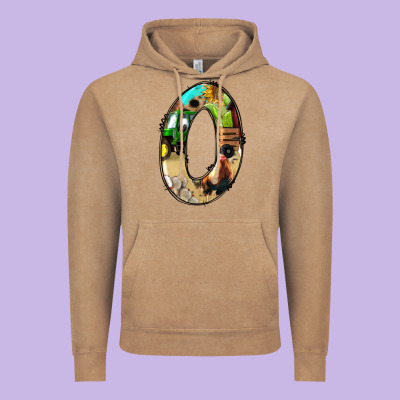 Farm Life Alphabet Numbers 0 Vintage Hoodie Designed By Bundleandbundleshop