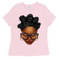 Bubblegum Pink afro woman with bantu knots Ladies Tee - texasbilliewilder
