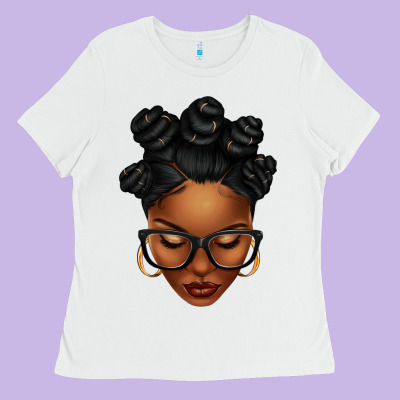 Afro Woman With Bantu Knots Ladies Tee Designed By Texasbilliewilder