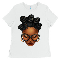 White afro woman with bantu knots Ladies Tee - texasbilliewilder