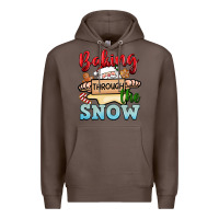 Coffee Baking through the snow Premium Hoodie - NancyCooperArtShop