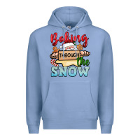 Colony Blue Baking through the snow Premium Hoodie - NancyCooperArtShop