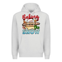Dove Grey Baking through the snow Premium Hoodie - NancyCooperArtShop