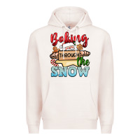Pale Pink Baking through the snow Premium Hoodie - NancyCooperArtShop