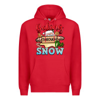 Red Baking through the snow Premium Hoodie - NancyCooperArtShop