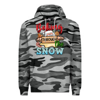 Slate Camo Baking through the snow Premium Hoodie - NancyCooperArtShop