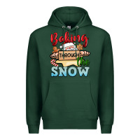 Sports Green Baking through the snow Premium Hoodie - NancyCooperArtShop