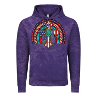 Cloud Purple gemstone cross american flag turquoise rainbow Vintage Hoodie - Artiststas