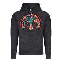 Vintage Black gemstone cross american flag turquoise rainbow Vintage Hoodie - Artiststas