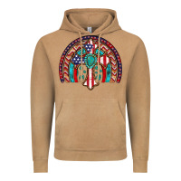Vintage Camel gemstone cross american flag turquoise rainbow Vintage Hoodie - Artiststas