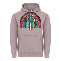 Vintage Zinc gemstone cross american flag turquoise rainbow Vintage Hoodie - Artiststas