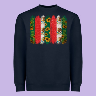 Mexican Flag Brushstroke Heavyweight Sweatshirt Designed By Jasminsmagicworld
