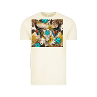 Vintage Arctic cowhide leopard bull skull gemstone Vintage Tee - NancyCooperArtShop
