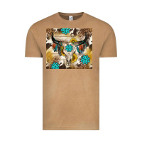 Vintage Camel cowhide leopard bull skull gemstone Vintage Tee - NancyCooperArtShop