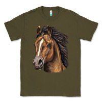 Army Green quarter horse portrait Classic Tee - LillyAllenDesigns
