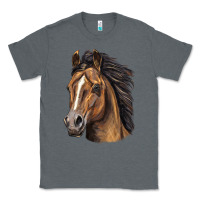 Charcoal Heather quarter horse portrait Classic Tee - LillyAllenDesigns