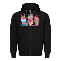 Nail Coffee Cups With Rings Bbs Zipper Hoodie | Teevron