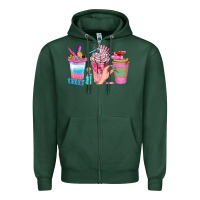 Sports Green Nail Coffee Cups With Rings Bbs Zipper Hoodie - BundleAndBundleShop