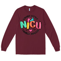 Burgundy nicu where little things matter Long Sleeve Tee - MaliasSmallBusiness