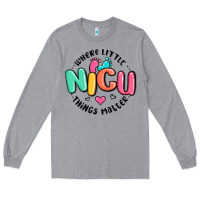 Heather Grey nicu where little things matter Long Sleeve Tee - MaliasSmallBusiness