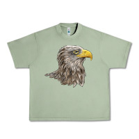 Oil Green American White Sea Eagle Head Urban Heavy Tee - LillyAllenDesigns