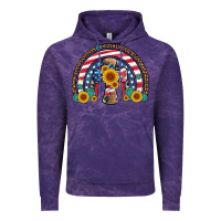Cloud Purple cross american flag cowhide  leopard gemstone rainbow Vintage Hoodie - Artiststas