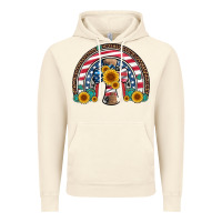 Vintage Artic cross american flag cowhide  leopard gemstone rainbow Vintage Hoodie - Artiststas