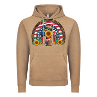 Vintage Coffee cross american flag cowhide  leopard gemstone rainbow Vintage Hoodie - Artiststas