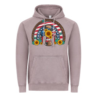 Vintage Zinc cross american flag cowhide  leopard gemstone rainbow Vintage Hoodie - Artiststas