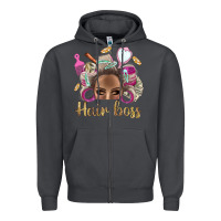 Smoke Hair Boss Afro Messy Bun With Money Bbs Zipper Hoodie - BundleAndBundleShop
