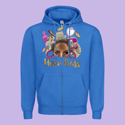 Hair Boss Afro Messy Bun With Money Bbs Zipper Hoodie Designed By Bundleandbundleshop