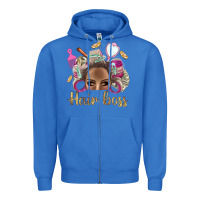 True Royal Hair Boss Afro Messy Bun With Money Bbs Zipper Hoodie - BundleAndBundleShop