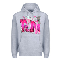 Heather Grey Breast Cancer RN Registered Nurse Premium Hoodie - texasbilliewilder
