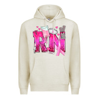 Oatmeal Heather Breast Cancer RN Registered Nurse Premium Hoodie - texasbilliewilder
