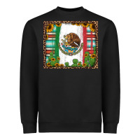 Black mexican flag background with cactus and sunflower tumbler Heavyweight Sweatshirt - Jasminsmagicworld