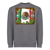 Mexican Flag Background With Cactus And Sunflower Tumbler Heavyweight Sweatshirt | Teevron