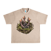 French Oak Bird Nest With Baby Birds Urban Heavy Tee - LillyAllenDesigns